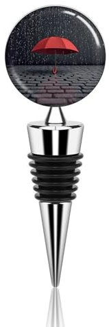 Weinstopfen mit rotem Regenschirm im Regen, dekorative Flaschenverschlüsse, wiederverwendbare Weinkorken für Küche, auslaufsichere Getränkeflaschenversiegelung, Weinzubehör, Geschenke für Gastgeberin
