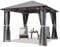 TOOLPORT Gartenpavillon 3x3 m mit Stahldach - Hardtop Pavillon mit 4 Seitenteilen und Moskitonetzen in Grau