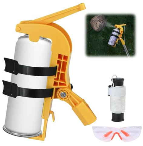 Sprühdosen Verlängerung,Sprühdosen Verlängerung Adapter,Einstellbarer Sprühstange Adapter für Wespenspray Bienenspray,Spraydosenverlängerungen für Draußen Spritzlackierung Fensterreinigung (Gelb)