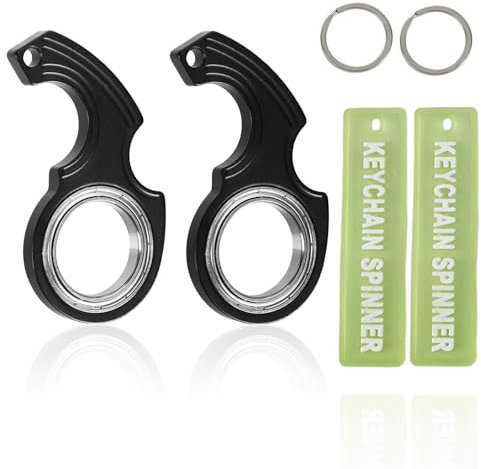 2 Stück Fidget Spinner Schlüsselanhänger Ring Spielzeug, Keyring Tragbar Finger Spinner Mit Schlüsselringe Und Leuchtender, Für Fingertraining, Kinder Und Erwachsene Angstlinderung Schlüssel Spinner