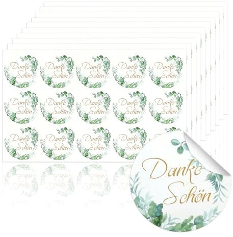 150 Stück Danke Aufkleber, Aufkleber Dankeschön,Danke Sticker im Blumenstil,Rund Selbstklebend Dankeschön Aufkleber für Kommunion, Hochzeit, Taufe,Weihnachten Geburtstag,Muttertag