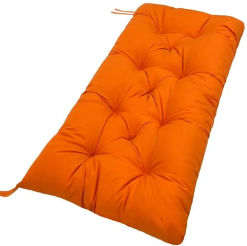 moismk Bankauflage Bankkissen 8cm Dick Sitzauflage Sitzkissen Bank Bankpolster Sitzpolster Auflage für Gartenbank Sitzbank & Hollywoodschauke Outdoor/Indoor(Orange,120x50cmx8cm Thick)