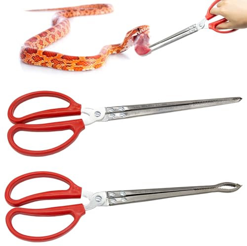 2 pièces Pince à Serpent 38cm Extra Longues Pince À Nourriture Les Reptiles pour Reptiles Accessoires de Terrariums pour Lézards Grenouille Araignée