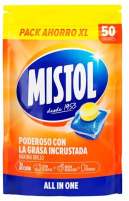 Set di 4 pastiglie per detersivo tutto in uno, 50 pezzi, 750 g