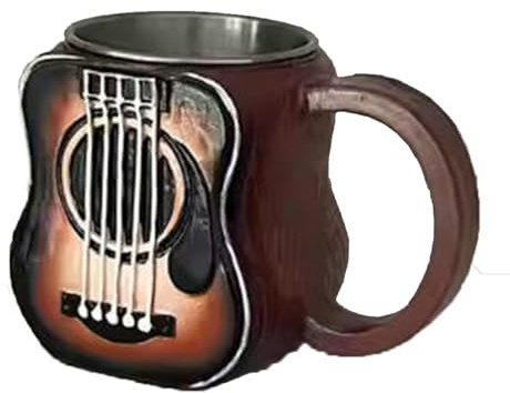 LIANTIAN Guitar Shaped Coffee Mug, Coffee Mug for Guitar Players,Made of Durable Resin Material, Safe and Non-Toxic, Suitable for Indoor Decoration.(Guitar,10.5 * 10.5 * 12)
