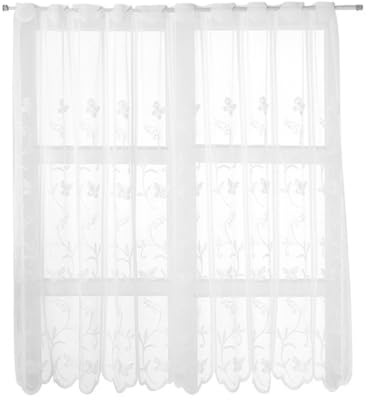Alide 2 Tende a Pannello in Pizzo Bianco, Tende Da Cucina, 130 X 45 Cm, Per Soggiorno, Bagno O Decorazione Da Finestra Del Giardino