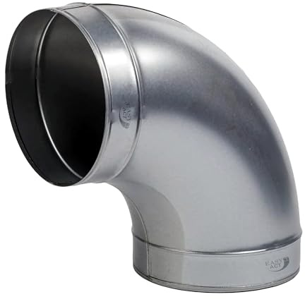 Easy Act Bogen 90° Ø 100 mm aus verzinktem Stahl, Lüftungsrohrbogen für Umlenkung des Luftstroms, Rohrbogen für Lüftungsanlagen