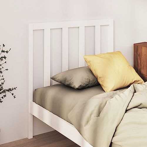 JHQHSM Massivholz Kopfteil Kiefer Weiß 95x4x100 cm mit Lattendesign für Bett Rückwand und Schlafzimmer Dekoration