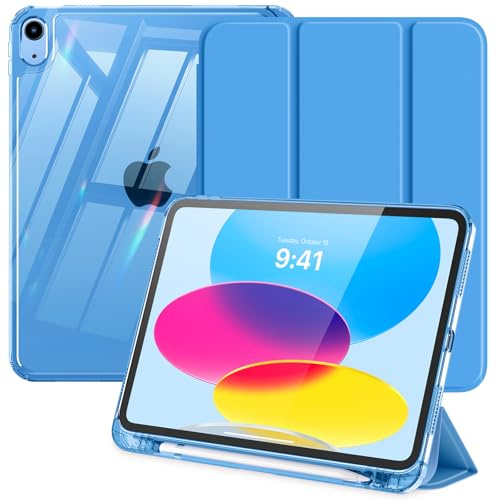 MoKo Clear Case for iPad A16, iPad 11th/10th Gen 11/10.9 Inch, Blue Wave