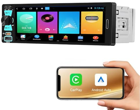 Dynavsal Android Autoradio Mit GPS Navigation HD Bildschirm Touch Display mit Carplay Canbus Auto Radio Ersatz für OEM:8Z0943021 Audi A2 8Z0 Concert Chorus CD Player 2001/03-2005/08