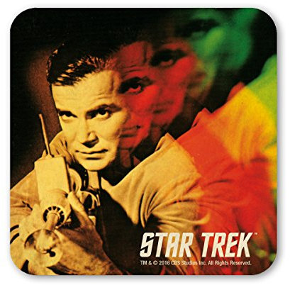 Logoshirt® Star Trek I Captain Kirk I Laserwaffe I Untersetzer | Kork | 10x10cm | langlebiger Druck | Lizenziertes Originaldesign