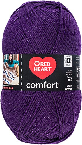 RED Heart E707D.5005 Comfort Shimmers Yarn, Purple