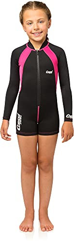Cressi Shorty Kid - Muta Shorty per Bambini in Neoprene Ultra Stretch 1.5/2mm, Maniche Lunghe, S (2 Anni), Nero/Rosa