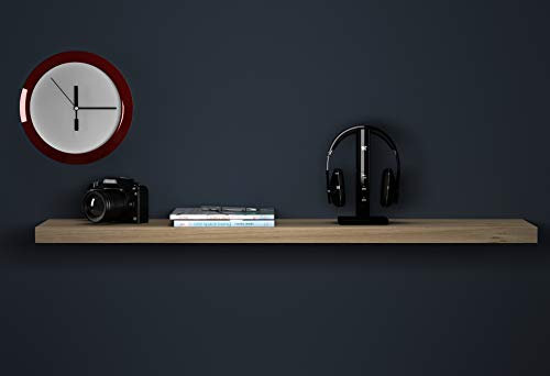 Urbn-Living Wooden Floating Wall Mount Shelves Display Unit (3 x 120cm, Oak)