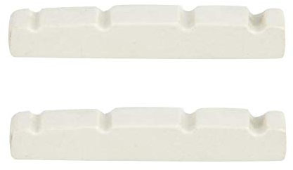 Alomejor 2 Pcs Bass Guitar Nut Plastic Guitar String Bridge Nut for Electric Bass Replacement Parts(44 * 5.8 * 8mm)