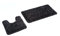 Badematte Set | schwarz | Microfaser | mit Ausschnitt | super weich | Bahama | 2 teilig | rutschfest | WC-Vorleger 50 x 50 cm | Badvorleger 50 x 90 cm | Badteppich | Teppich | Bad | Badezimmer
