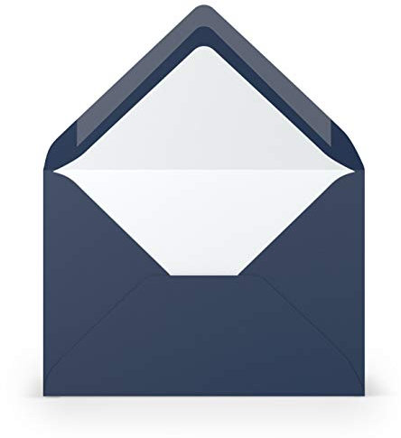 PAPERADO 25 Briefumschläge Jeans gerippt Dunkel-Blau - 100 g/m² Kuvert Ohne Fenster 11,4 x 16,2 cm - Umschläge mit Nassklebung spitze Klappe