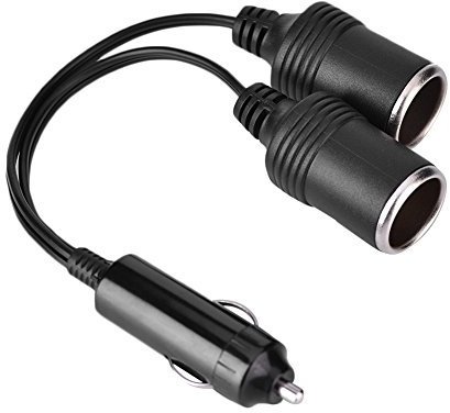 Car Cigarette, 12V 24V Car Cigarette Lighter Splitter Adapter Car Charger Male to 2 Way Female Cigarette Socket Extension Cord Cable for Travel