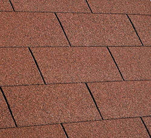 Gartenwelt Riegelsberger Premium Bitumenschindeln 3 m² Rot mit Glasvlieseinlage Dachschindeln Schindeln Rechteck 21 Stück