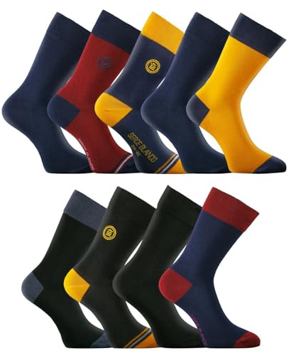 Serge Blanco Chaussettes Hautes Homme Coton, Socquettes Homme, Confortable, Durable (Lot de 9)