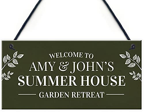 RED OCEAN Personalised Summer House Garden Hanging Garden Shed Sign Home Decor Gifts