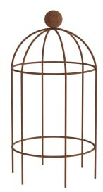 ELEO Pflanzenstütze Arezzo rostoptik - 85x50 cm Rankobelisk klein aus Metall für draußen handgeschmiedet Schmiedeeisen rost Edelrost - Rankgitter rund aus Metall massiv stabil für den Garten