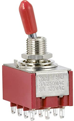 TRU Components Wippschalter, 250 V/AC, 3 A, 4 x On/On zum Aufhängen, 1 Stück