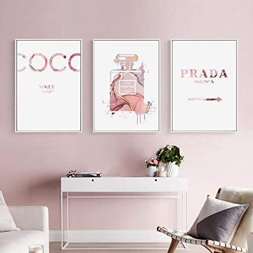GVOZI Quadro Su Tela Scandinavo Rosa Di Arte Della Parete 3 Pannelli Decoracion Habitacion Nina Cuadros Ragazze Room Decor Immagini Stampata Su Tela Pittura Senza Cornice 50x70cm