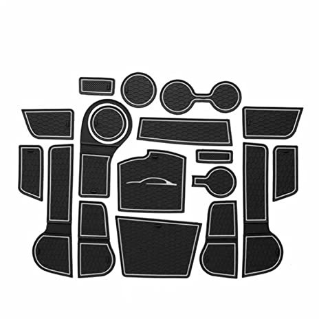 Générique antidérapant Pad Tapis De Gadget De Voiture pour K＆IA R＆IO 4 X-Line R＆IO 2017-2019 Tapis De Fente De Porte Tapis De Tasse Tapis Voiture (Couleur : Blanc)