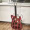 Gute Gitarrenförmiges Weinregal aus Metall und Holz für 10 Flaschen – dekorativer Vintage-Weinhalter, freistehende Präsentation, Aufbewahrungsorganisator – Küche, Büro, Hausbar