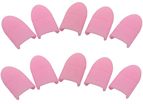 LALANG 10pcs Soft Silicone Nail Caps Nail Polish Remover Wraps Gel Wrap Cleaner Soak Off Caps for DIY Nail Supplies - Pink, Unscented