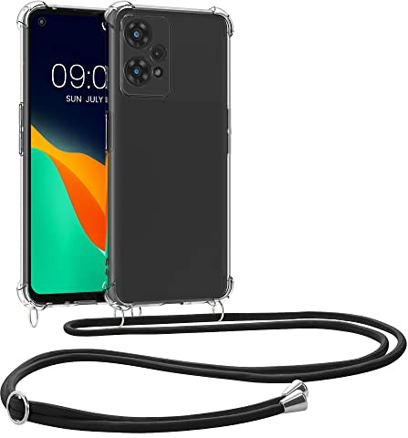 kwmobile Necklace Case kompatibel mit OnePlus Nord CE 2 Lite 5G Hülle - Silikon Cover mit Handykette - Band Handyhülle Transparent Schwarz