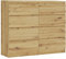 3E 3xE living.com Commode 120 cm, avec 8 tiroirs, Couleur : Chêne Artisan, D : L : 120 cm x P : 39 cm x H : 102 cm