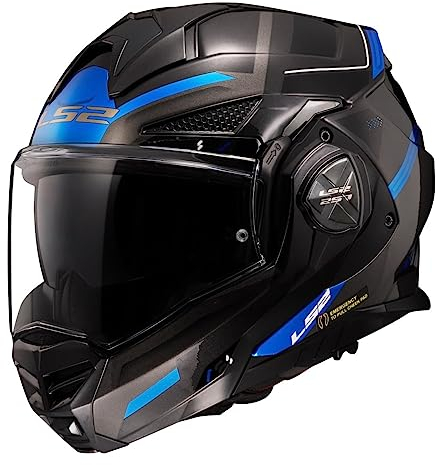 LS2, Klapphelm Motorrad ADVANT X SPECTRUM Black Titanium Blue, XS