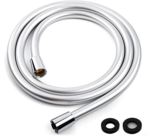 LEEFE PVC-Brauseschlauch, glatt, flexibel, Knickschutz, Handbrauseschlauch mit Messinganschlüssen, 2 m