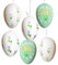 Logbuch-Verlag 6 Ostereier grün weiß floral - Ostern Deko zum Aufhängen Osterstrauch Anhänger Kunststoff 6 cm