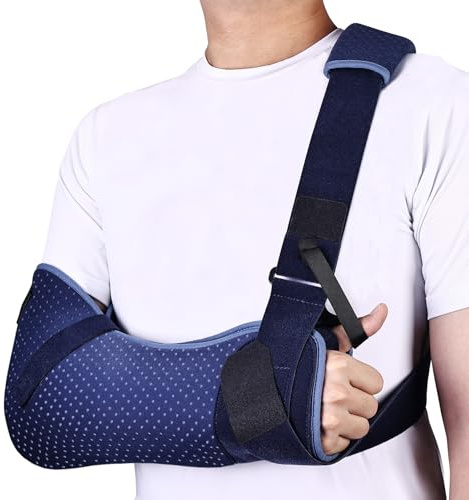 Willcom Arm Sling for Shoulder Injury with Waist Strap - Immobilizer Brace Support for Sleeping, Rotator Cuff Surgery(Comfort Version, Right, Medium, 28.5-41 inch)
