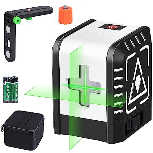 Laser-Wasserwaage, LEERCHUANG selbstnivellierende Kreuzlaser-Wasserwaagen, grüne Laser-Wasserwaage mit flexiblem Magnetfuß, 2 Linien IP54 horizontale/vertikale Laser-Wasserwaage, grün…