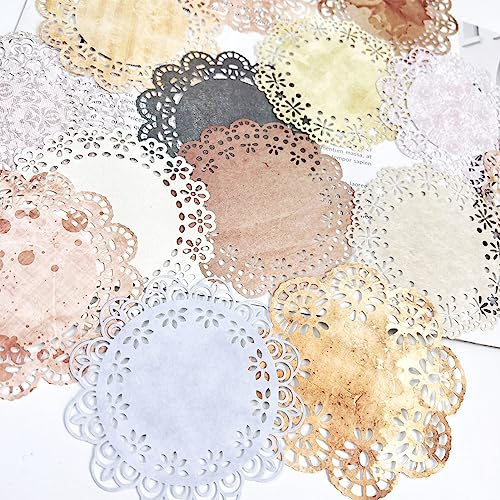 60 Stück Vintage Spitze Scrapbook Papier Ästhetische dekorative Papiere Scrapbooking Supplies Kit für DIY Journal Journaling Bullet Planer Junk Art Collage Cottagecore Album Rahmen