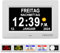 TROCOTN Grande orologio digitale per anziani, con calendario, grande display con allarmi personalizzati, orologio da parete con giorno e data, sveglia, orologio da scrivania (7 Pollici, bianco)