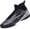 VTASQ Fußballschuhe Herren High Top Professionelle Fussballschuhe Outdoor Trainingsschuhe Jugendliche Athletics Sport Fußballspiel Training Sportschuhe Schwarz 46 EU