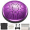 LEKATO Tamburo a percussione con chiave a D, 11 note, 15,2 cm, in acciaio viola perlescente, strumento a percussione per educazione alla meditazione, kit regalo per principianti