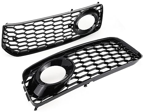 LUISAS Nebelscheinwerfer Gitter für Audi A5 S-Line / S5 B8 RS5 2008 2009 2010 2011 2012,Vorne Links Rechts Unteren Stoßstange Nebelscheinwerfer Grill Abdeckung Trim,A-Glossy Black