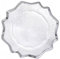 XL Teller aus transparentem Glas 33 cm mit Silberrand (4), 6x Glasteller mit Rand Extra Groß, Platzteller Dekoteller Servierteller für Hochzeiten, Taufen, Geburtstage, Weihnachten & Partys, Mehrweg