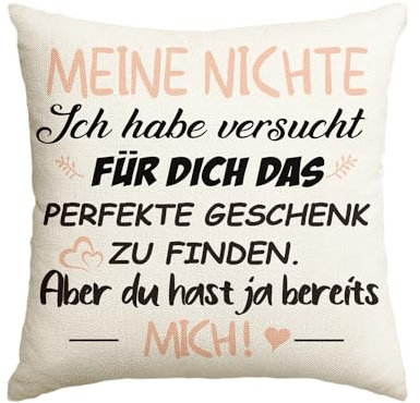 Artoid Mode Geschenk Für Nichte Kissenbezug, 45x45 cm Beste Nichte Geburtstagsgeschenke Von Tante Onkel Kissen Liebe Zierkissenbezug Cushion Deko