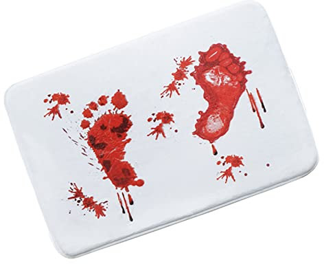 SENZZ Tappeto per Doccia con Sangue di Halloween, Tappeto per Bagno con Sangue di Halloween,Zerbino d'ingresso Assorbente d'Acqua per Il Bagno | Tappetino Rosso orribile insanguinato per bagni