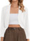 SIMIYA Strickjacken für Damen Kurz Bolero Festlich, Leichte Strickjacke Elegant 3/4 Ärmel Cardigan Damen Kurz(Weiß,S)