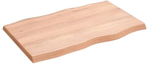 TJROO Tischplatte Hellbraun 80x50x4 cm Massives Eichenholz Esstiach Esstisch Holz Tischplatten Tabletop Esstischplatte Möbelplatten Deckplatte Holzplatten Schreibtischplatten