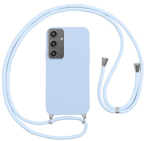 Vauki Cover per Cordino con Collana per Samsung Galaxy S24 6.2, Custodia Silicone Morbido con Corda, Case Tracolla Antiurto con Necklace Regolabile per Samsung S24, Viola