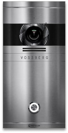 Metzler Video Türsprechanlage 1 Familienhaus | Türklingel mit Kamera FullHD | Opt. 7 Monitor | Smartphone App | Mit Anschluss für Türöffner | Anschluss: LAN POE | V2A Edelstahl | VDM10 2.0 Colson
